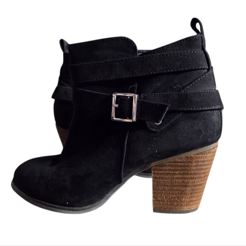 Stacked Ankle Bootie With Zipper - Black Torrid Size 9 WW
